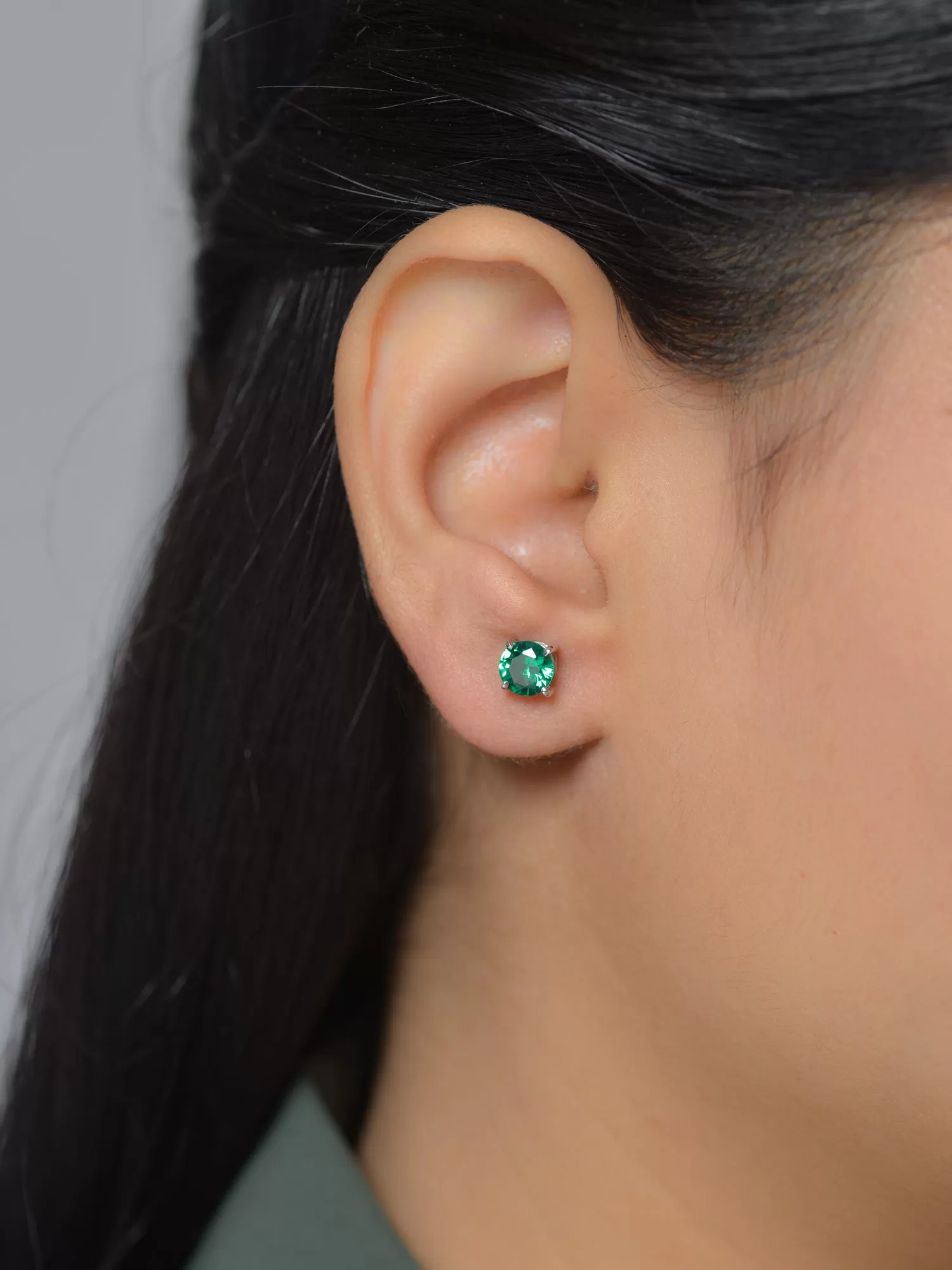 1 Carat Emerald Dailywear Solitaire Studs