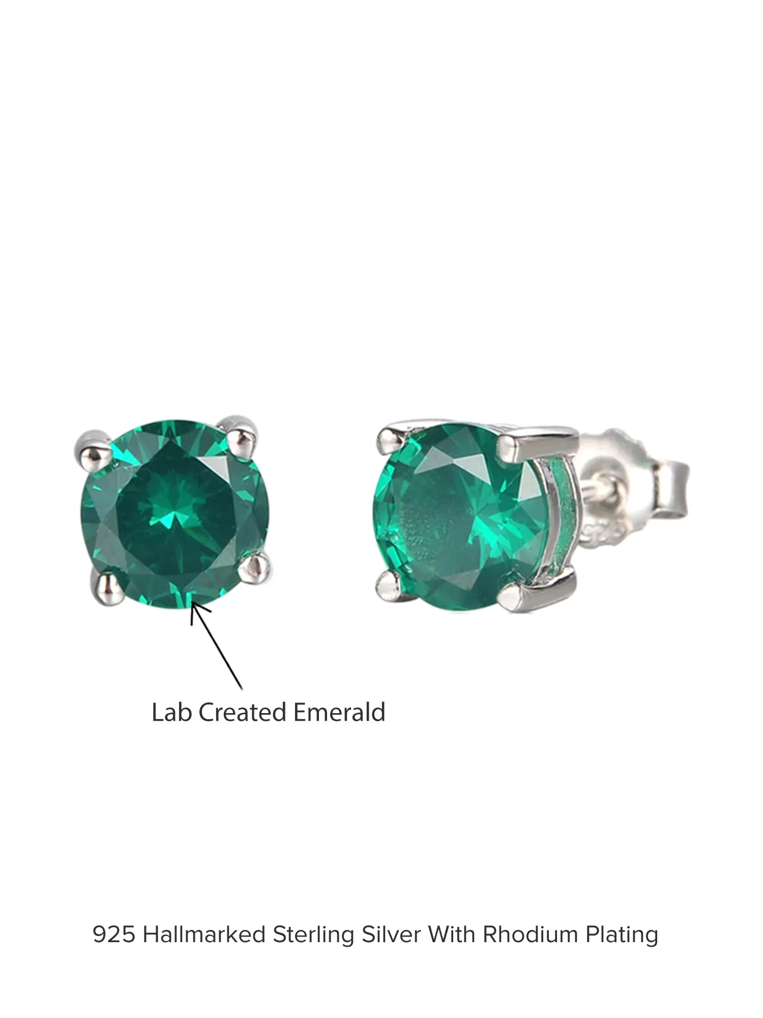 1 Carat Emerald Dailywear Solitaire Studs