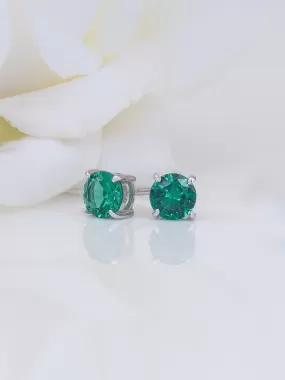 1 Carat Emerald Dailywear Solitaire Studs