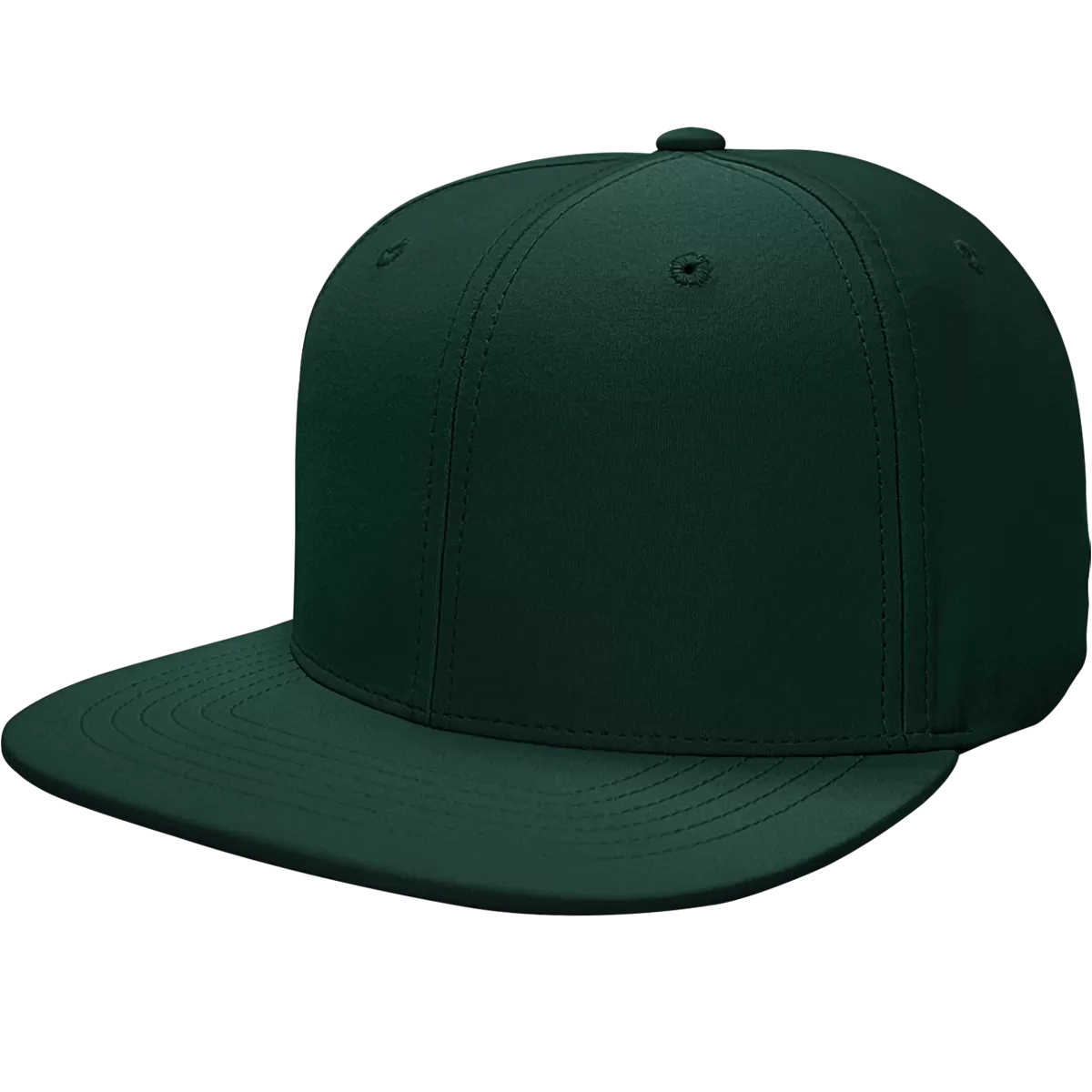 6 Panel Structured Performance Cap with Flat Bill- PR20