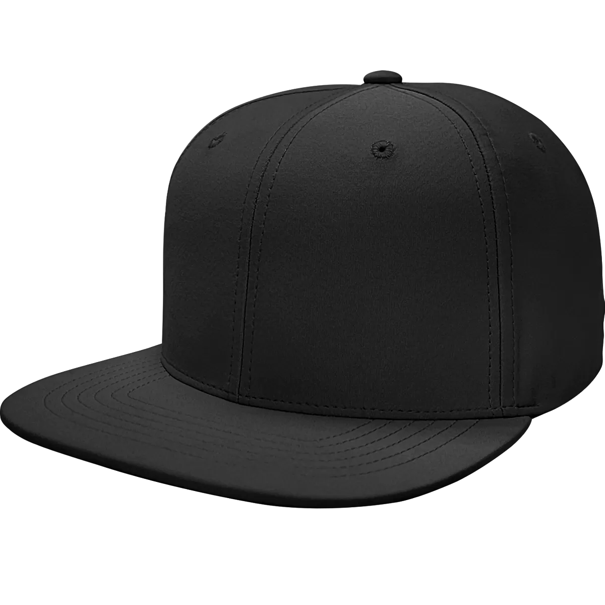 6 Panel Structured Performance Cap with Flat Bill- PR20