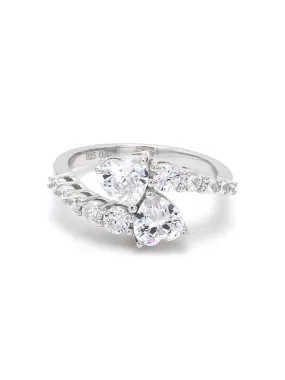 Aaa Grade American Diamond Fall In Love Heart Ring 925 Silver