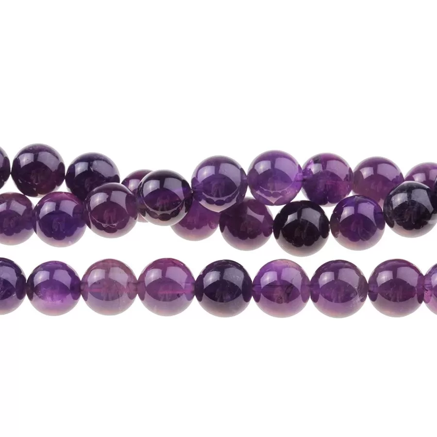 Amethyst 10mm Round - 8-Inch