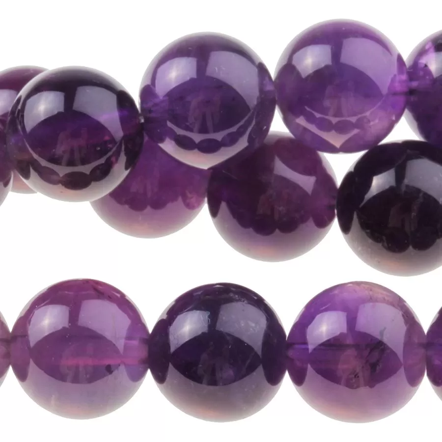 Amethyst 10mm Round - 8-Inch