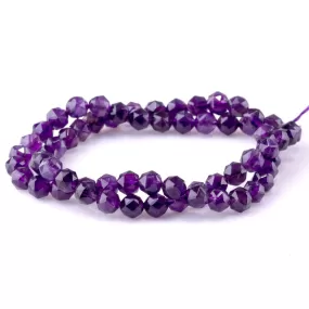 Amethyst 6mm Double Heart Faceted A Grade - 15-16 Inch