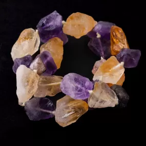 Amethyst   Citrine 14x20mm Rough Nugget - 15-16 Inch