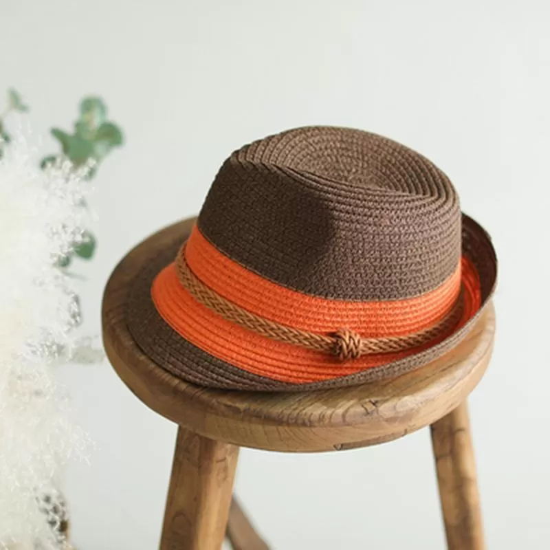 Babakud Vintage Woven Summer Cuffed Straw Hat