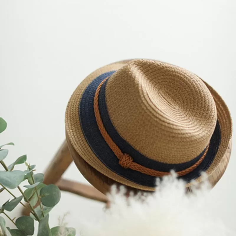 Babakud Vintage Woven Summer Cuffed Straw Hat