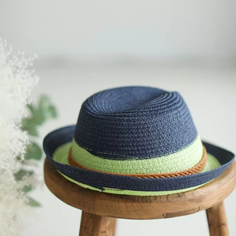 Babakud Vintage Woven Summer Cuffed Straw Hat