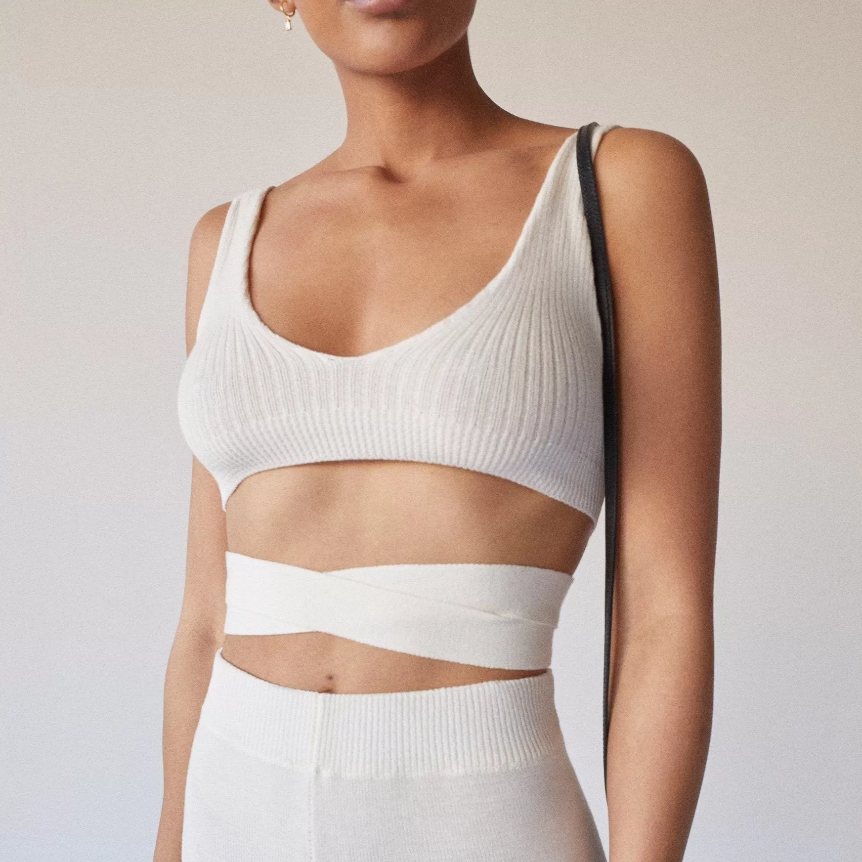 Bare Bra Knit Top Cream