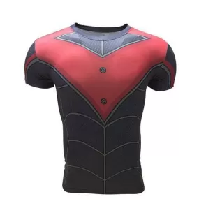 Batman Nightwing Red Short Sleeve Rashguard