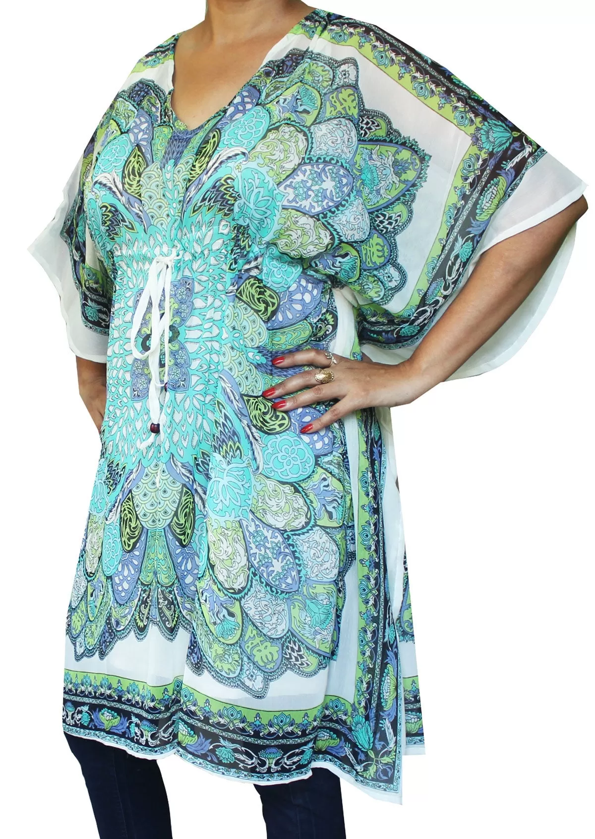 Beachwear Dress Womens Printed Caftan