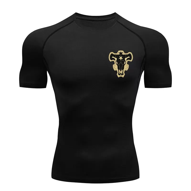 Black Clover 'Logo' Short Sleeve Compression Rashguard