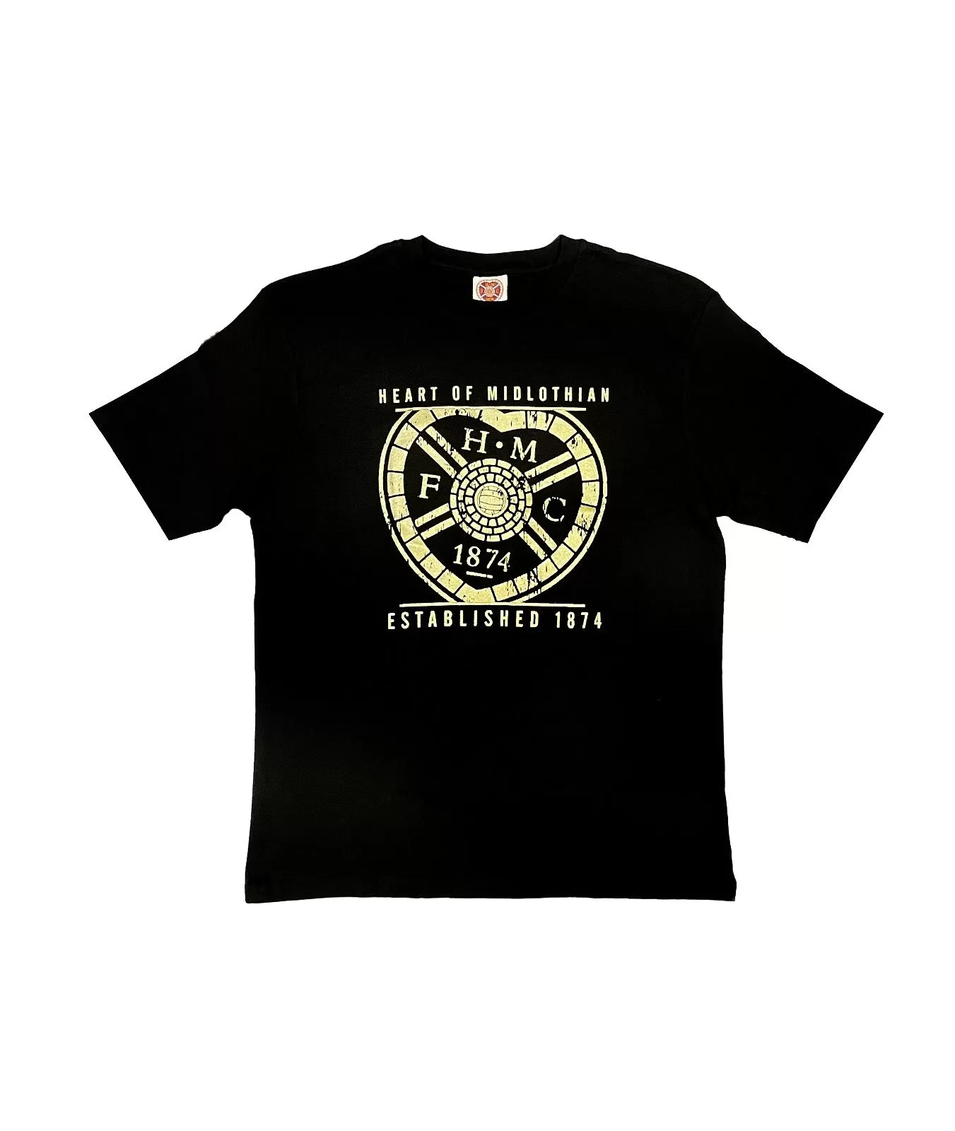 Black T-Shirt With Gold Crest