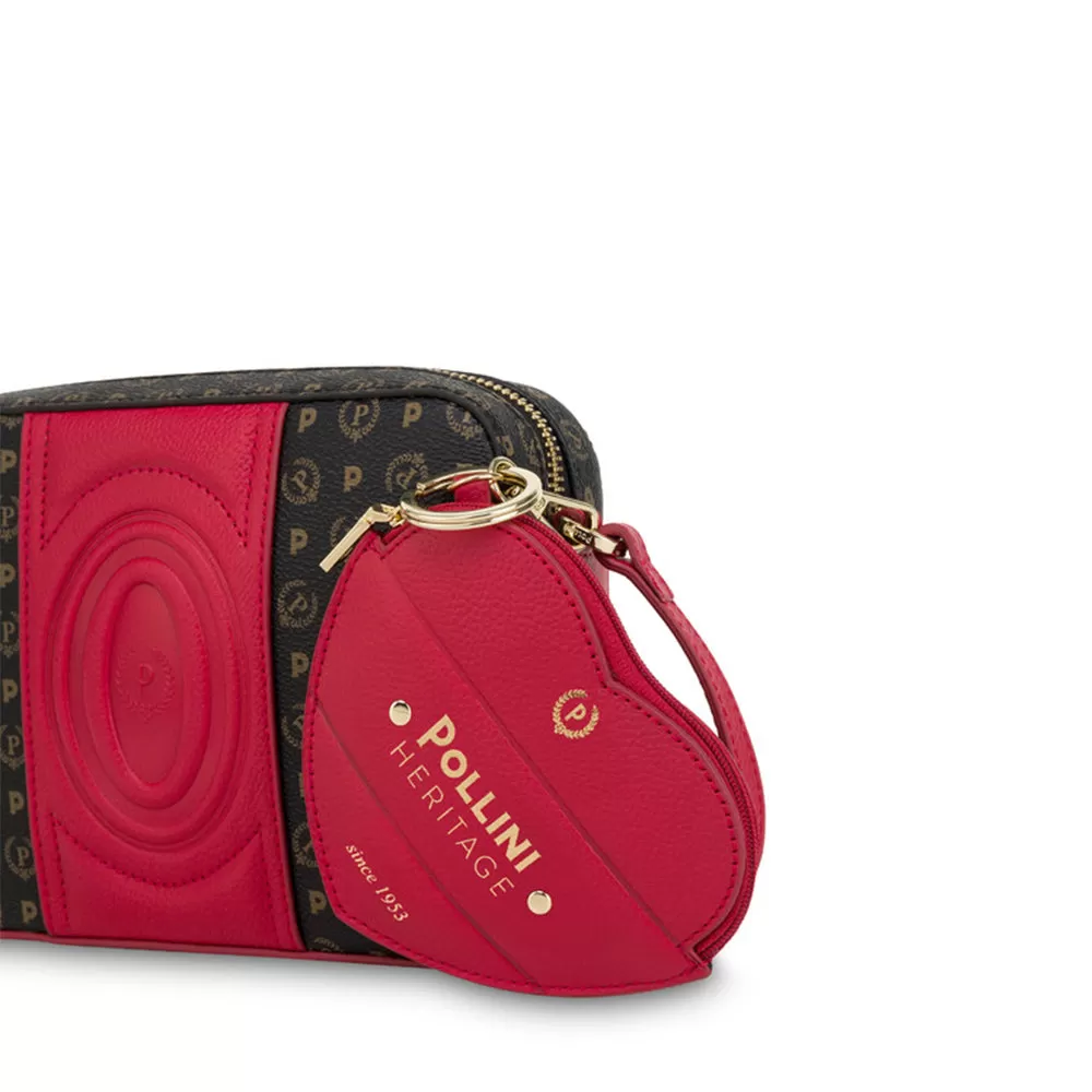 Borsa Donna a Tracolla POLLINI Linea Heritage 70th Anniversary Nero e Rosso