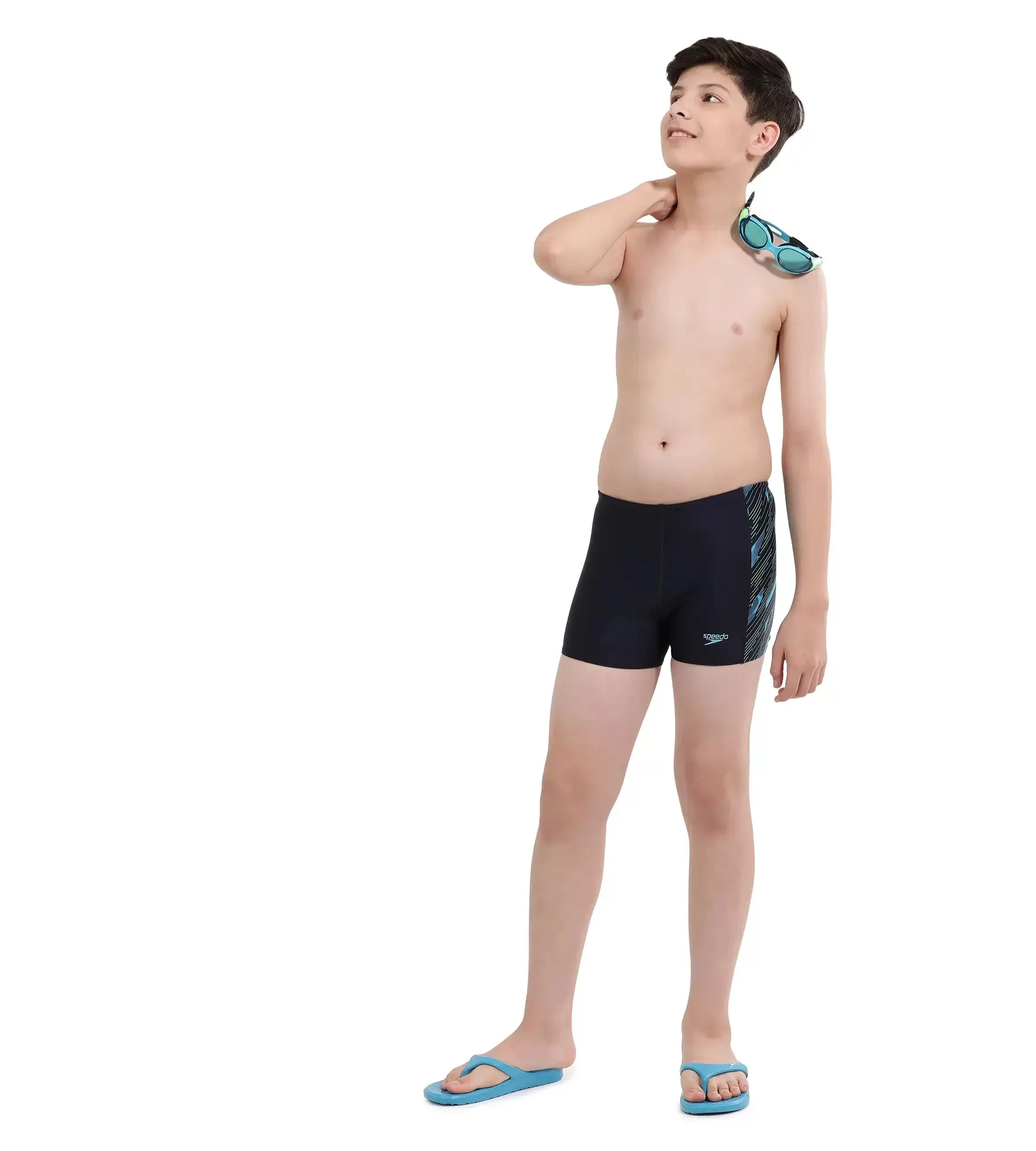 Boy's Endurance Hyper Boom Panel Aquashort - Truenavy  &  Harlequin Green