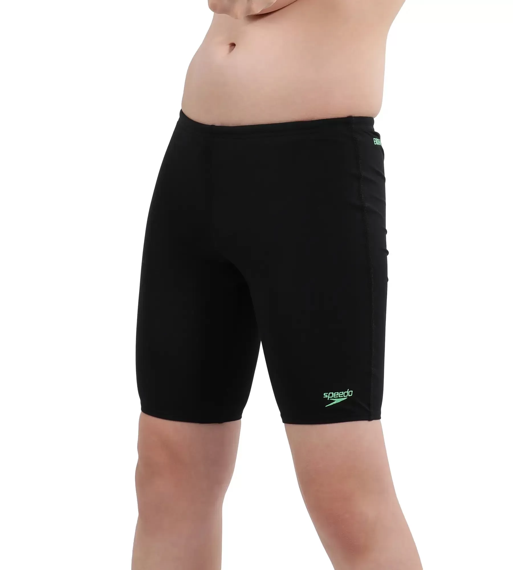 Boy's Essential Endurance  Jammer - Black  &  Harlequin Green