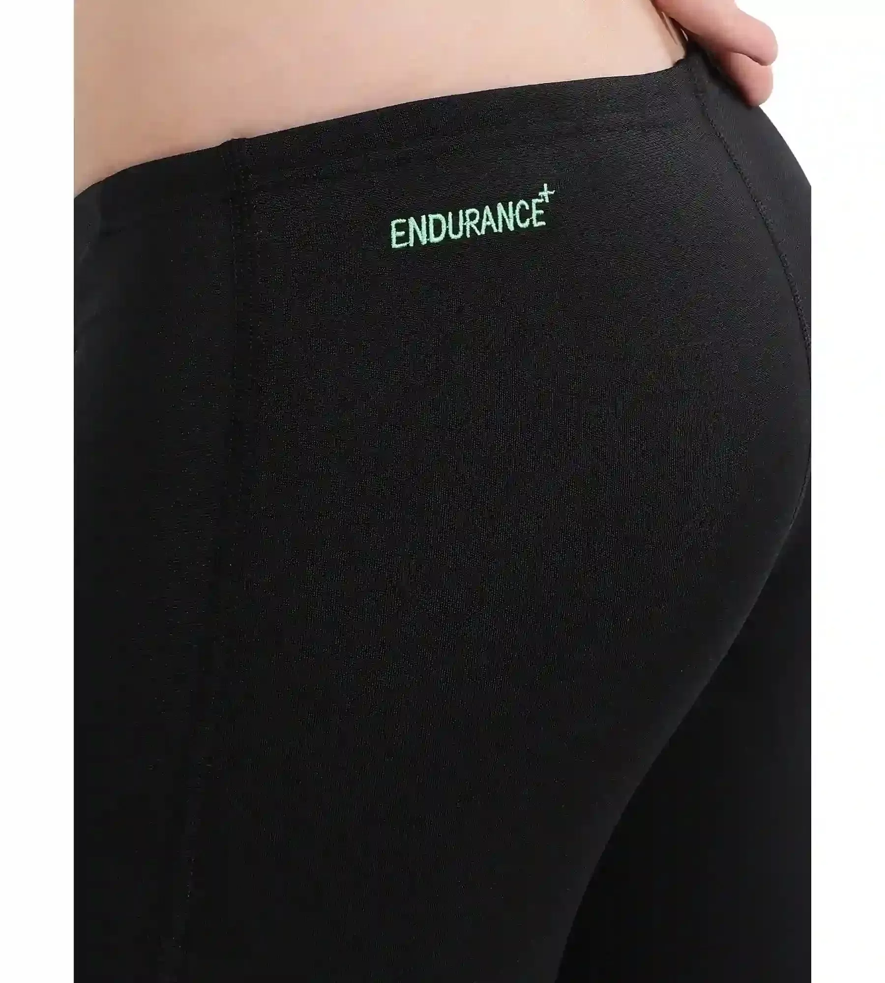 Boy's Essential Endurance  Jammer - Black  &  Harlequin Green