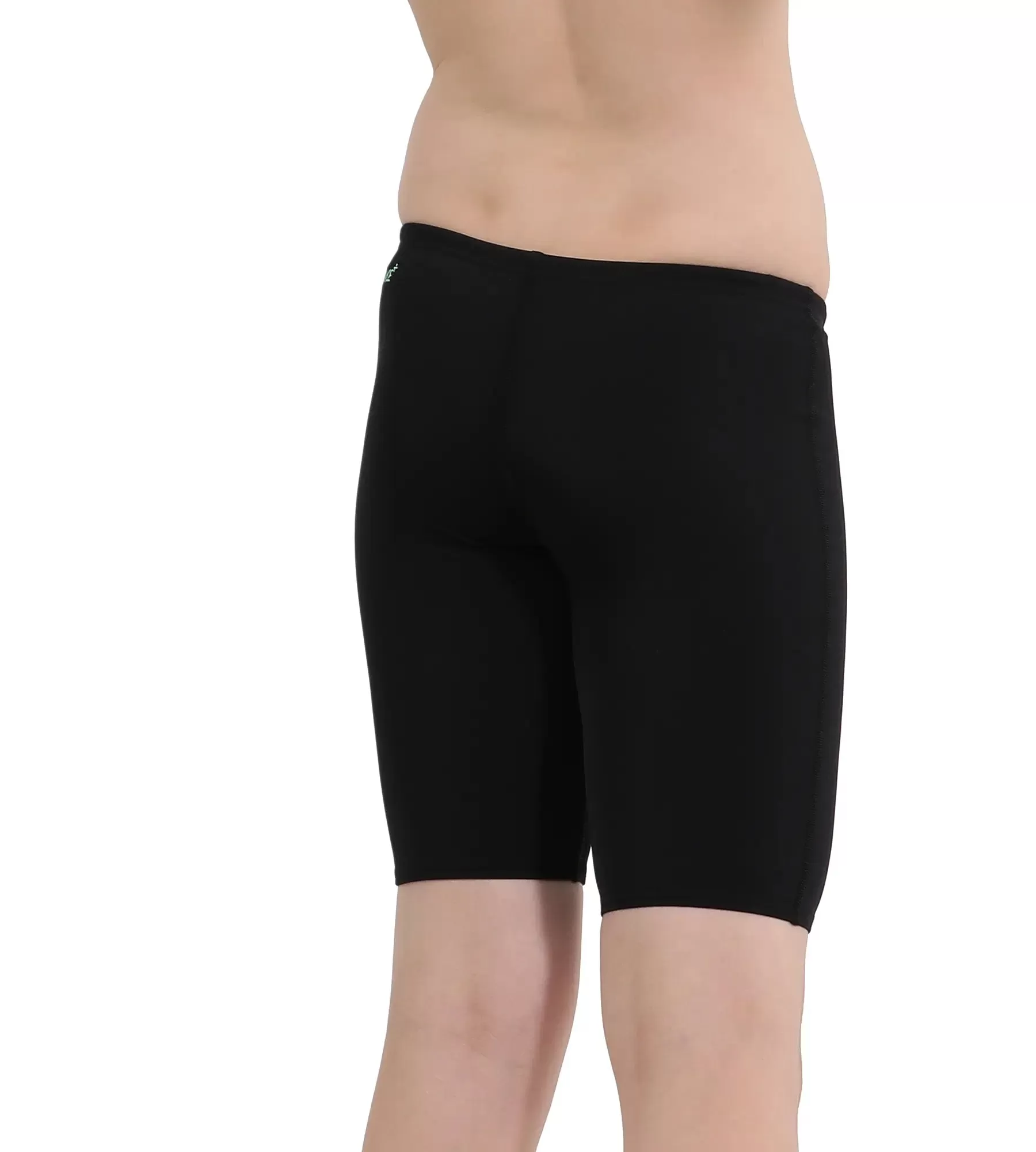 Boy's Essential Endurance  Jammer - Black  &  Harlequin Green