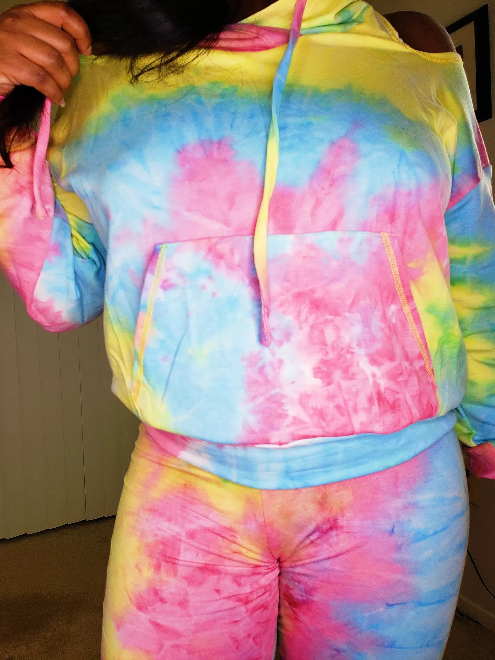 CAMILLE - Tie Dye Biker Shorts Set (Rainbow)