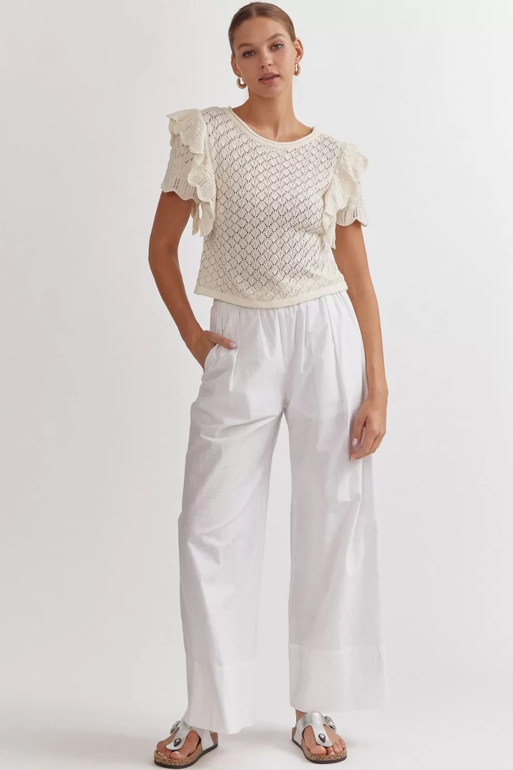 Carly Crochet Top Off White