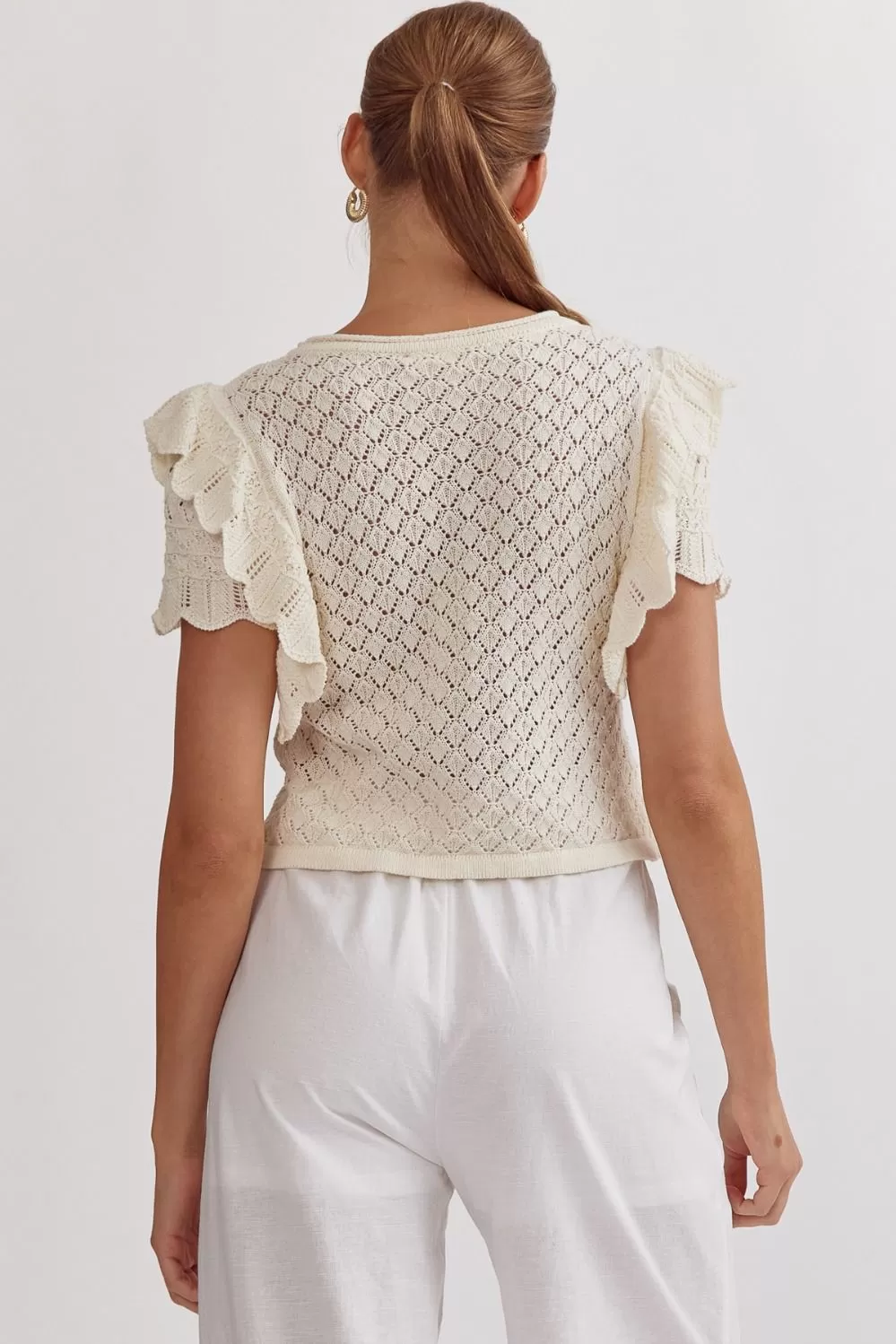 Carly Crochet Top Off White