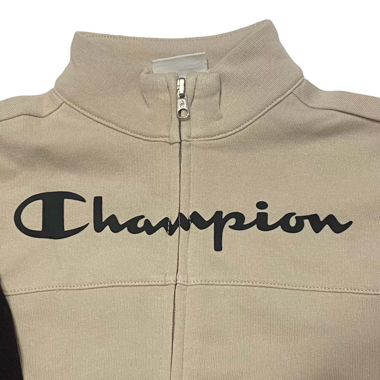 Champion girls' school tracksuit with full zip sweatshirt 404837 ES057 beige-black