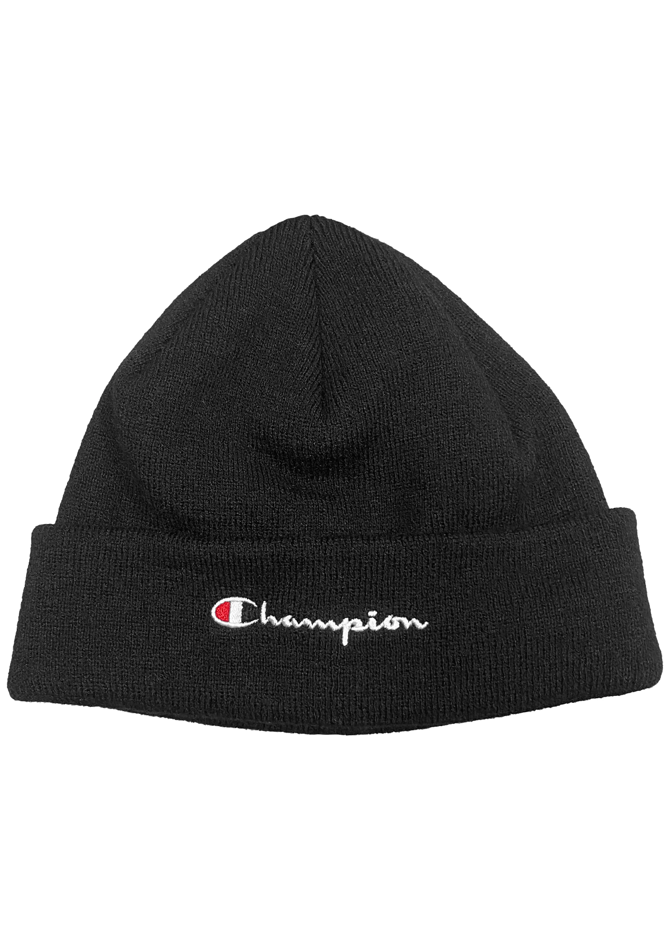 Champion Unisex Active Script Beanie <BR> ZYR8N BLACK