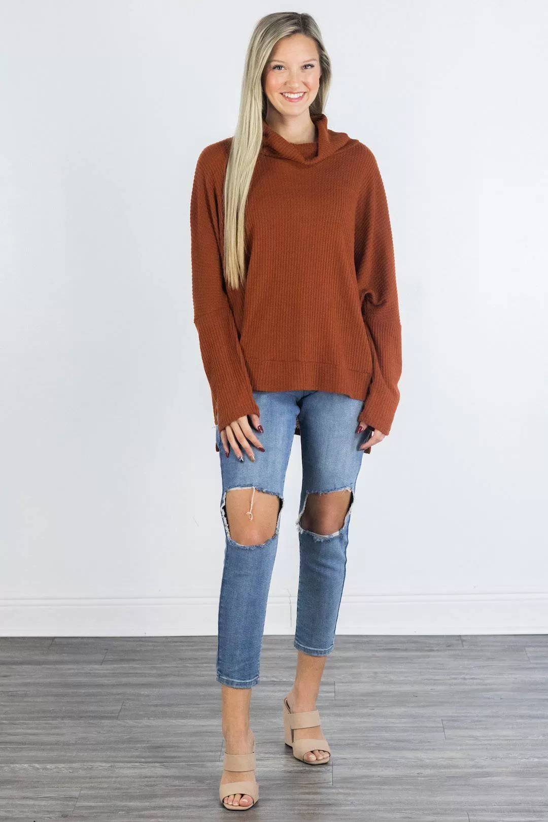 Cinnamon Dolman Sleeve Tunic