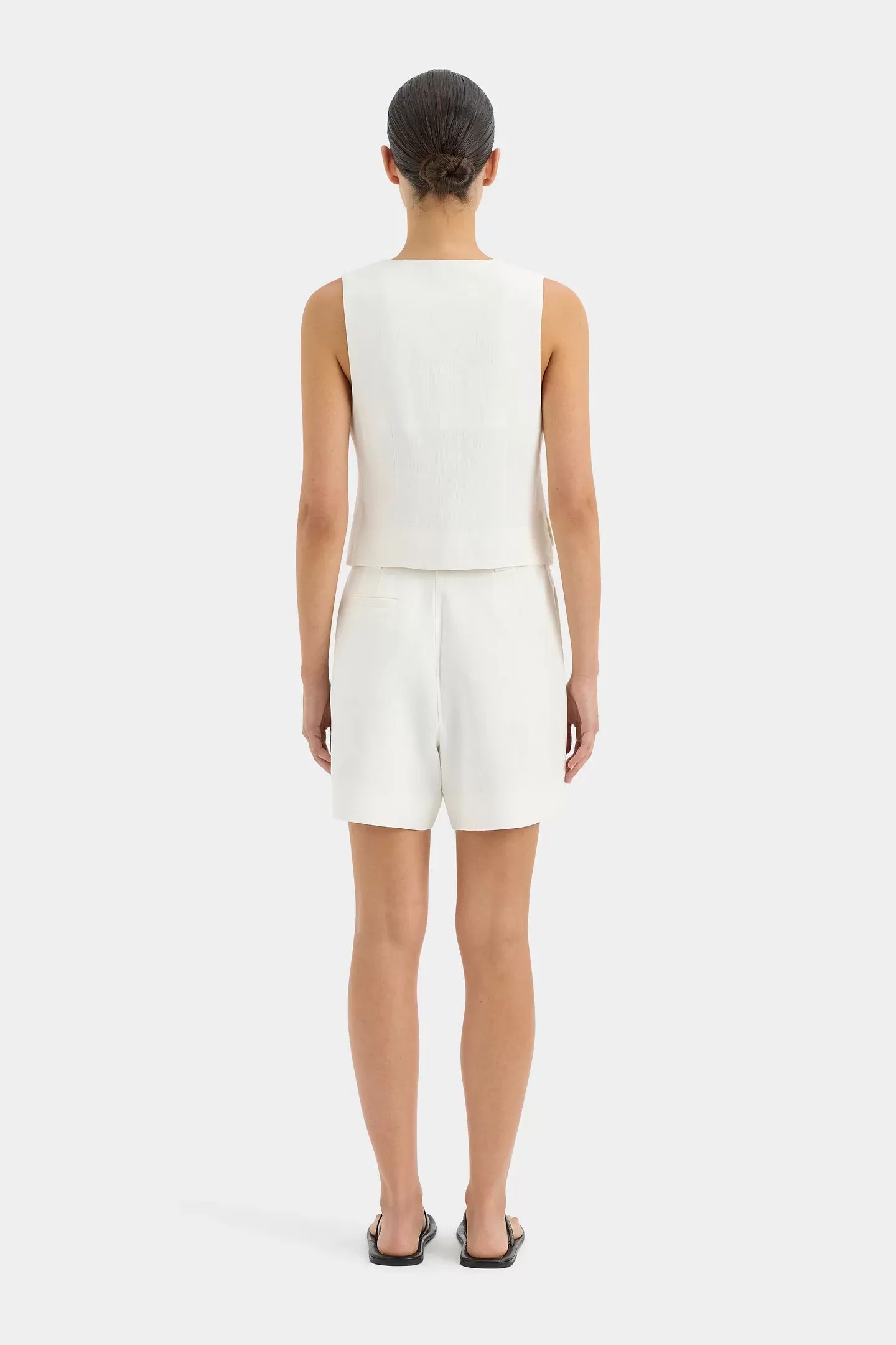 CLEMENCE TAILORED VEST-IVORY