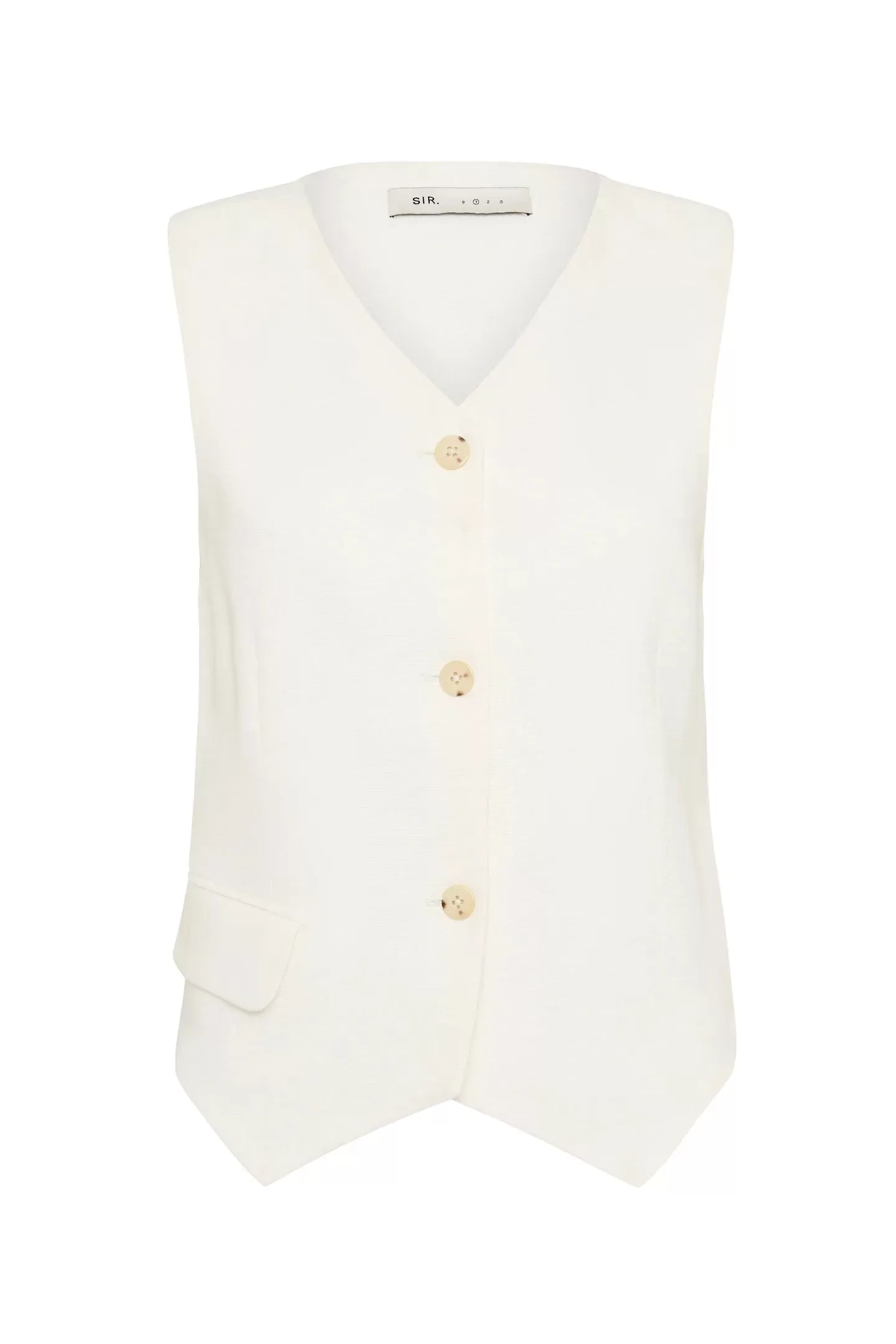 CLEMENCE TAILORED VEST-IVORY