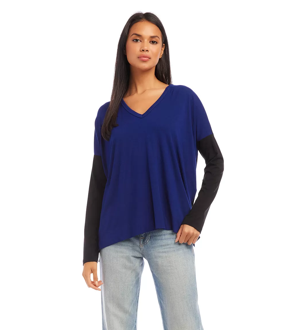 Colorblock V-Neck Top