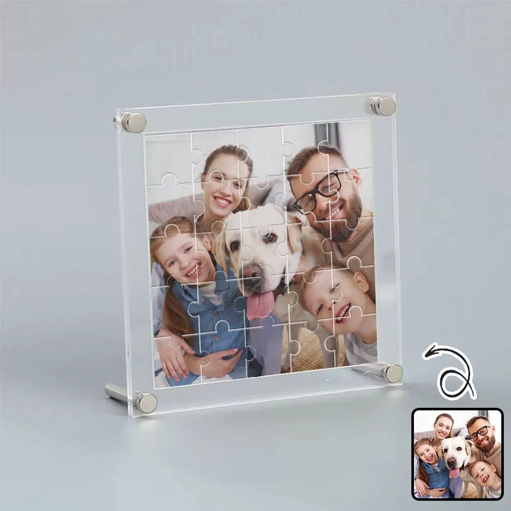 Custom Photo Acrylic Puzzle Frame Transparent Special Shape 25 Pieces