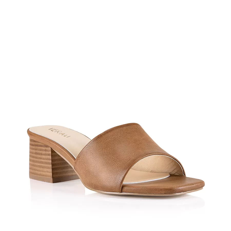 Eleni Block Heel Mules - Tan Softee