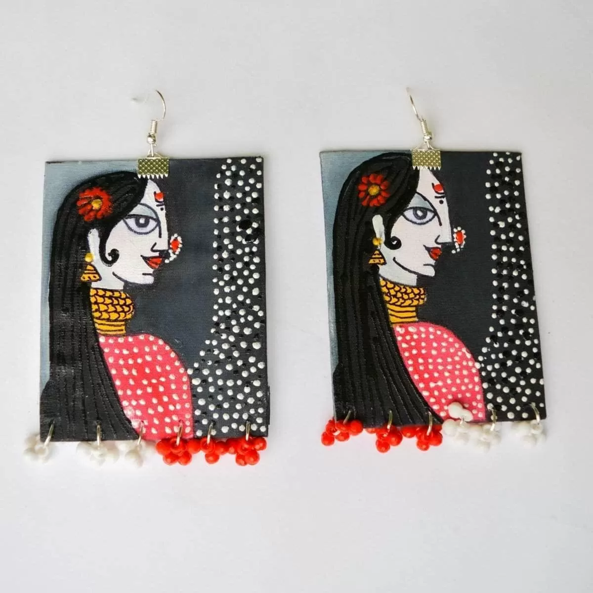 Freya Handpainted Black (Earrings)