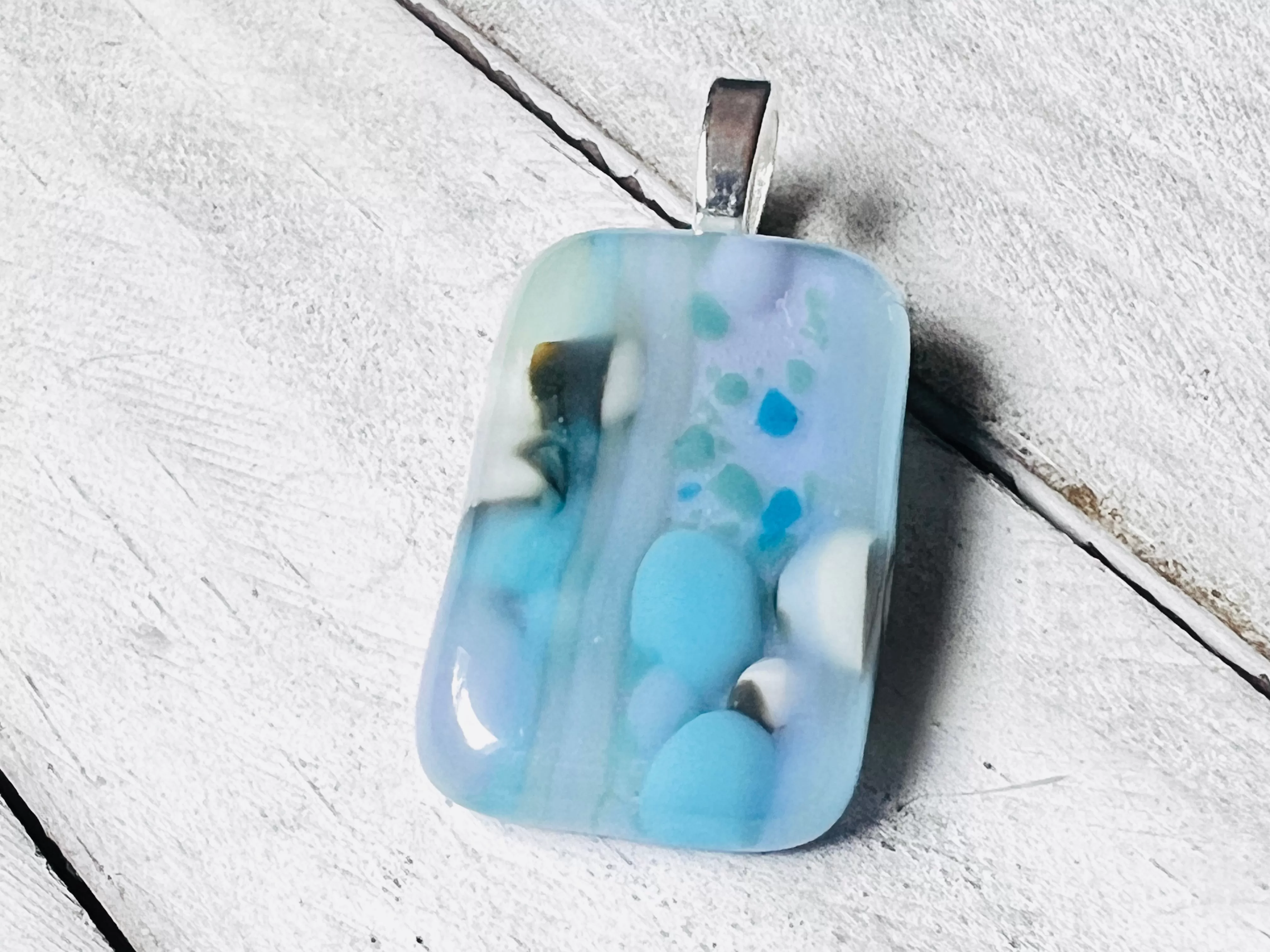 Fused Glass Pendant~Pretty as a Peacock