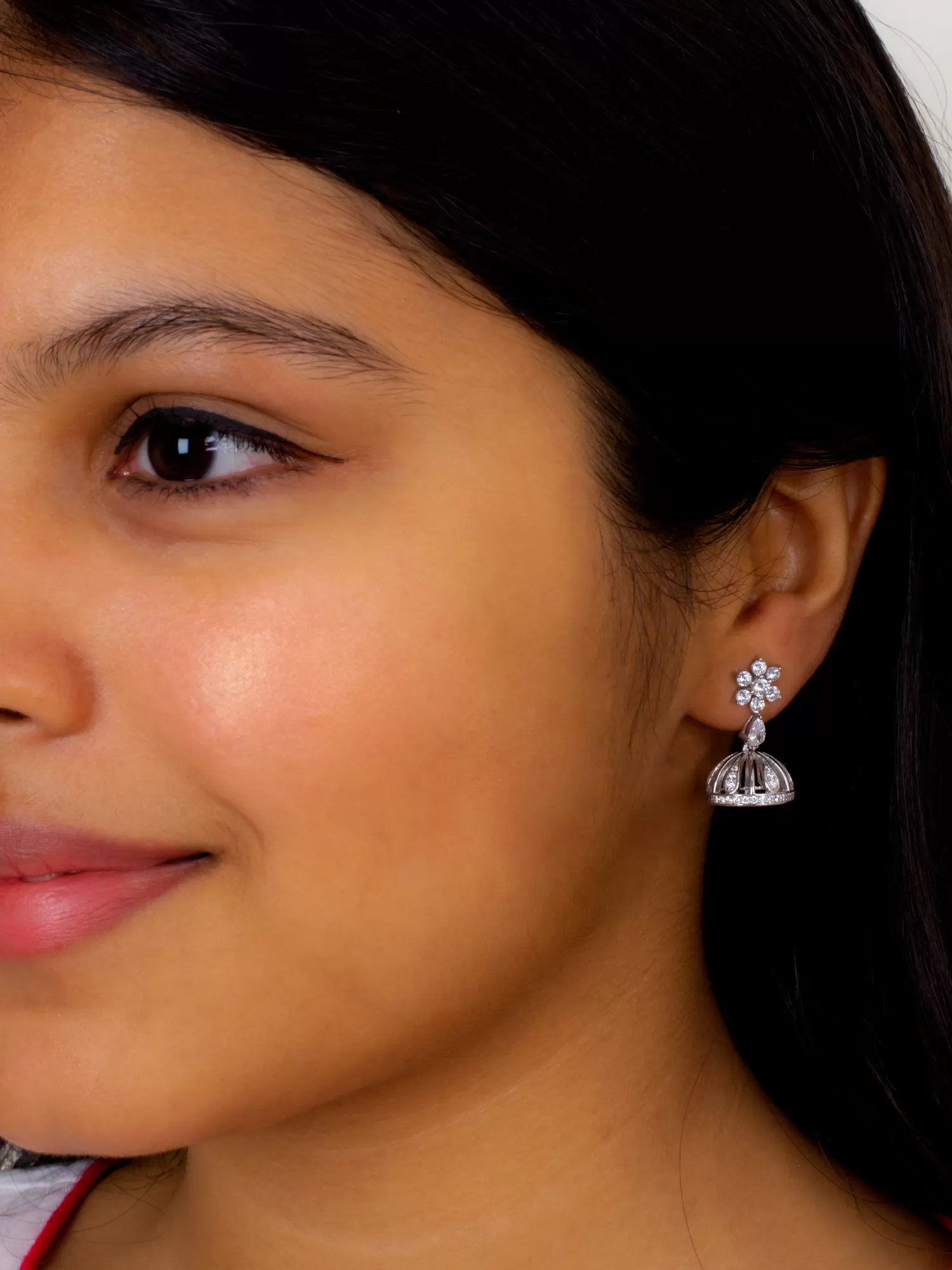 Geeta Pure 925 Silver Jhumka Earrings For Women