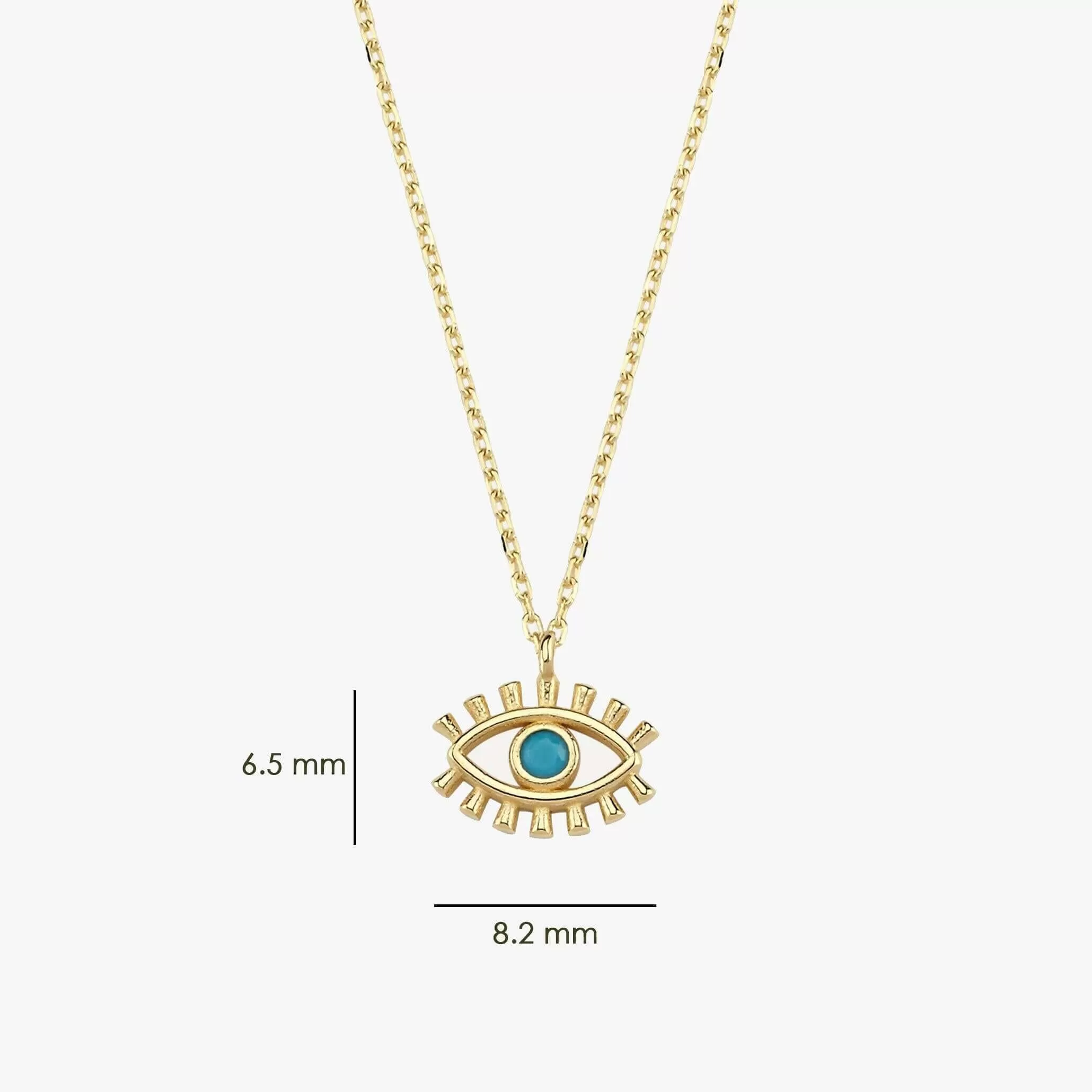 Gold Evil Eye Necklace | 14K Solid Gold