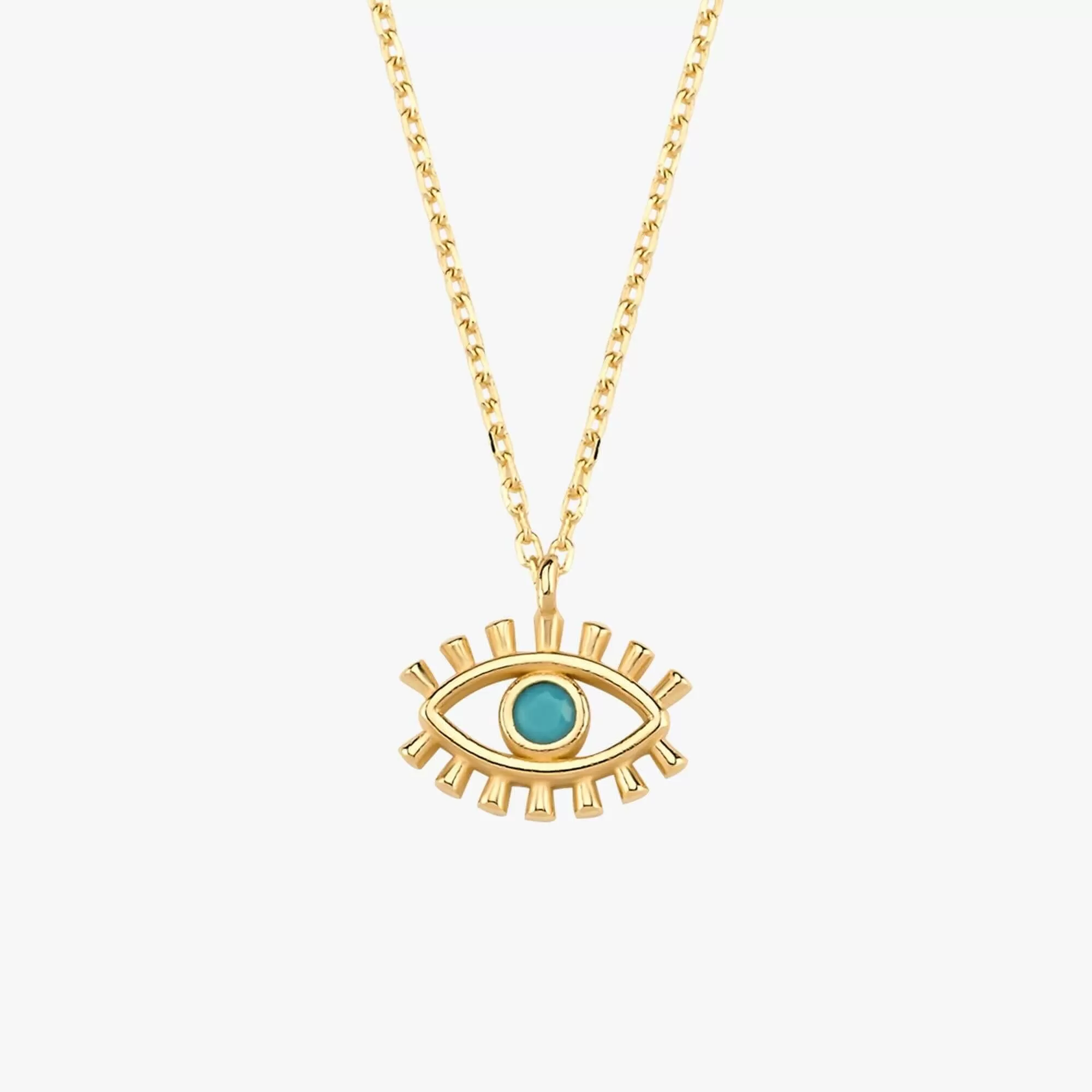 Gold Evil Eye Necklace | 14K Solid Gold