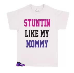 Kid's Foam Purple Camo Shirt - Stunting like Mommy - White