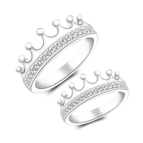 King and Queen Crown Promise Rings for Couples Set