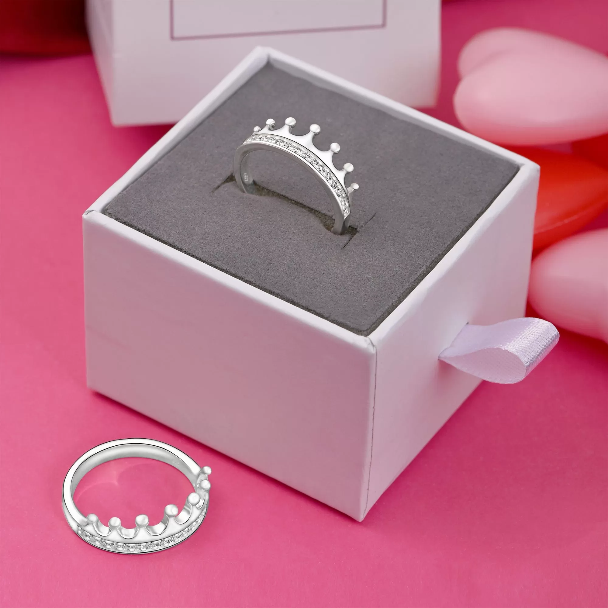 King and Queen Crown Promise Rings for Couples Set