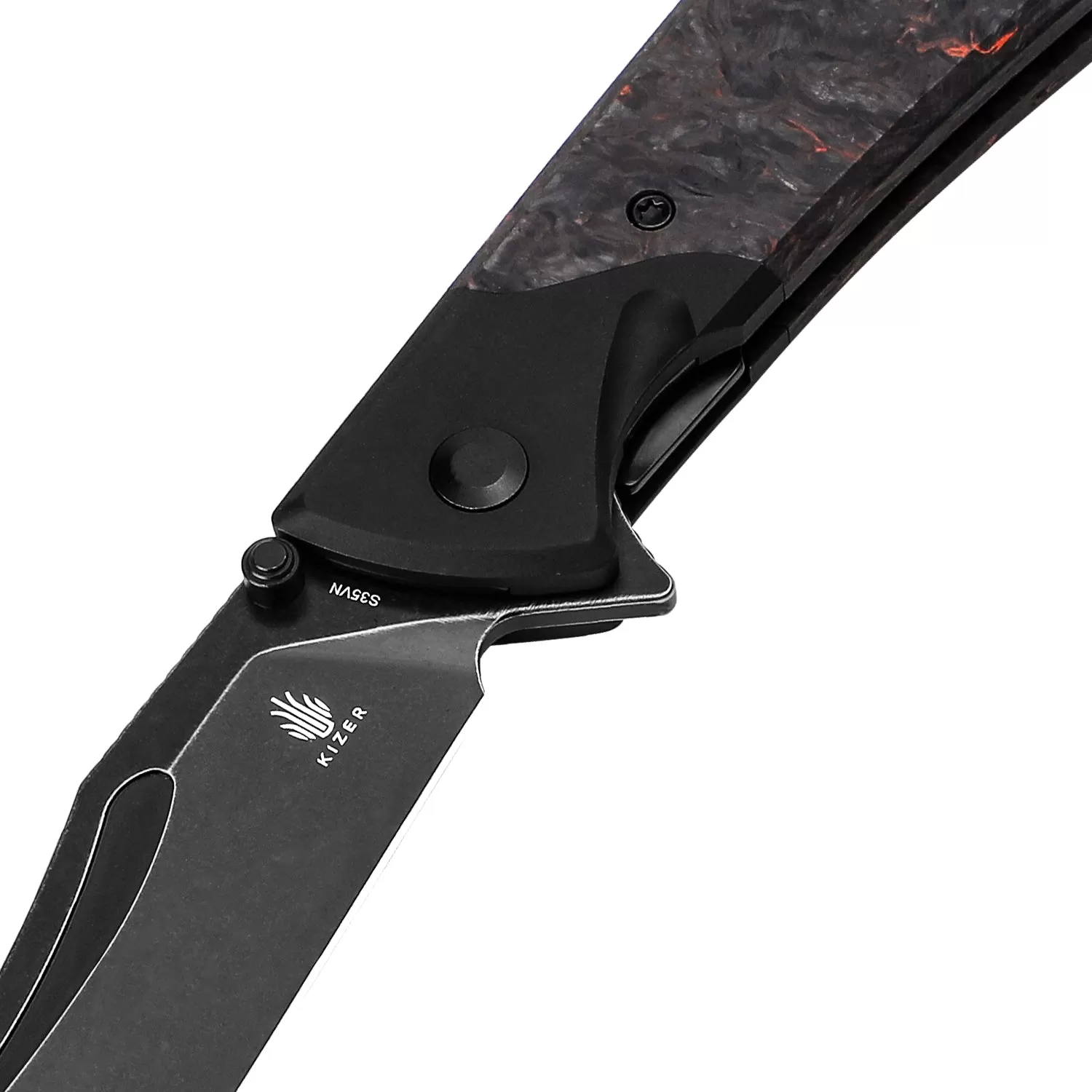 Kizer Phoenix S35VN Blade Liner Lock Fatcarbon Aluminium Handle Ki4647A1(3.58 Black Stonewashed)