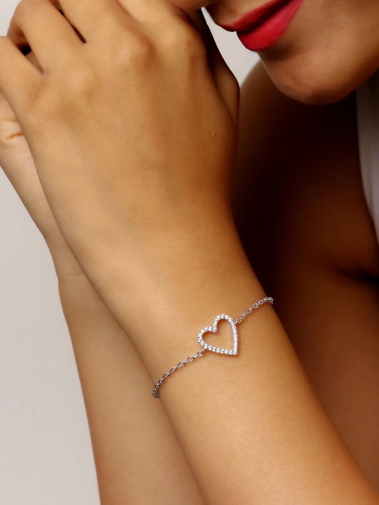 Love In Heart Silver Bracelet