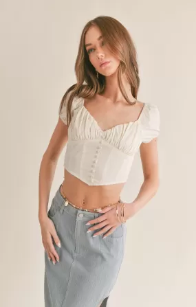 Love Story Gathered Corset Crop Top