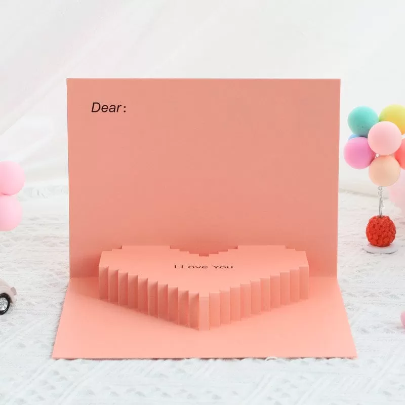 Love You 3D Pop Up Greeting Card