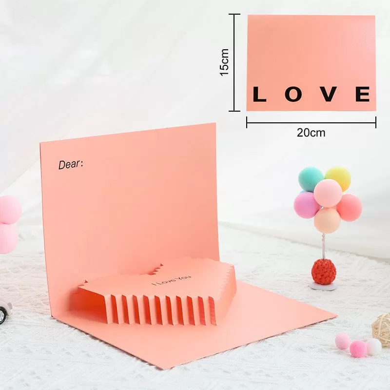 Love You 3D Pop Up Greeting Card