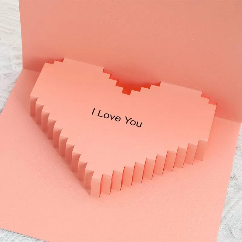 Love You 3D Pop Up Greeting Card