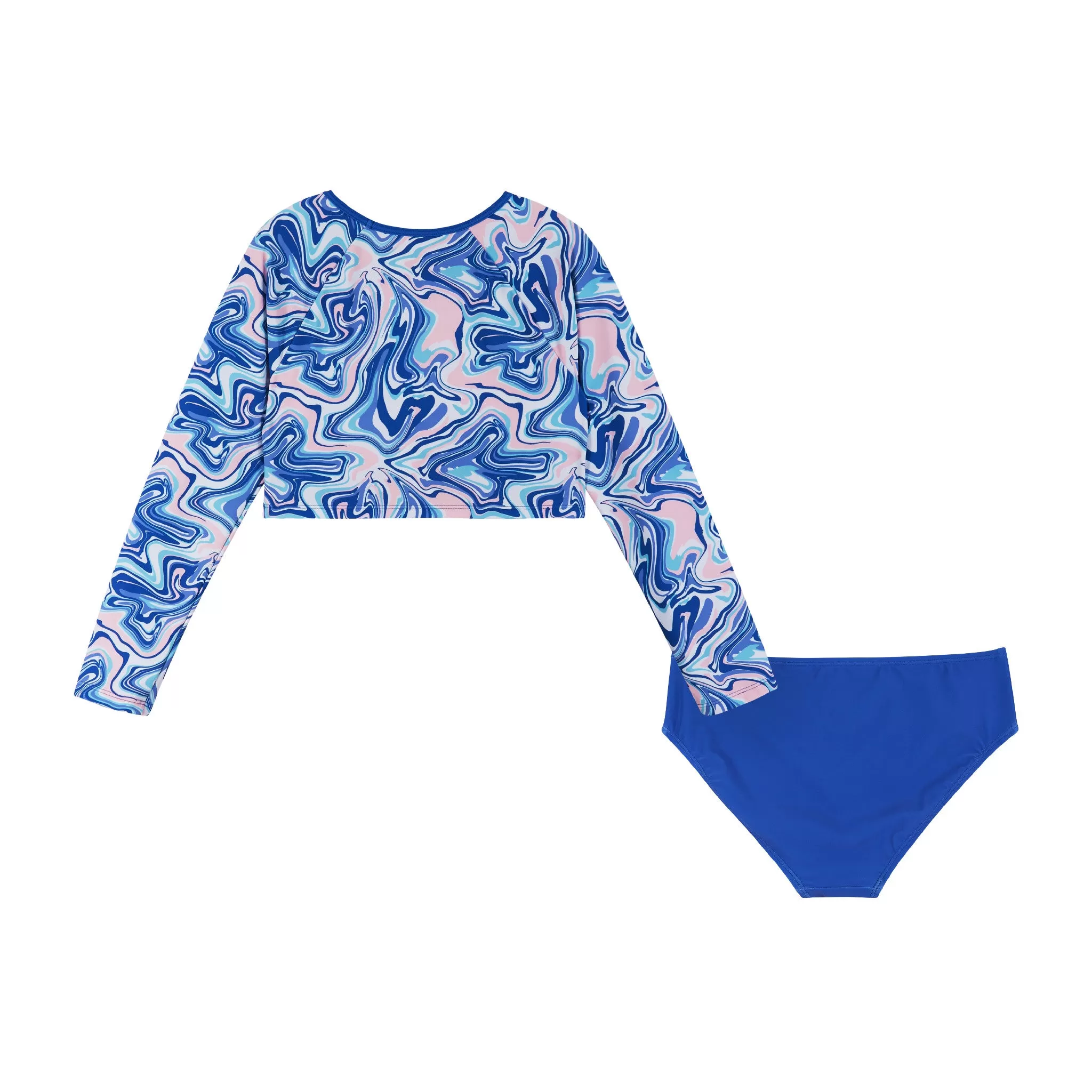 Marble Long Sleeve Rashguard Set (Size 7 -16 Years) | Bel Air Blue