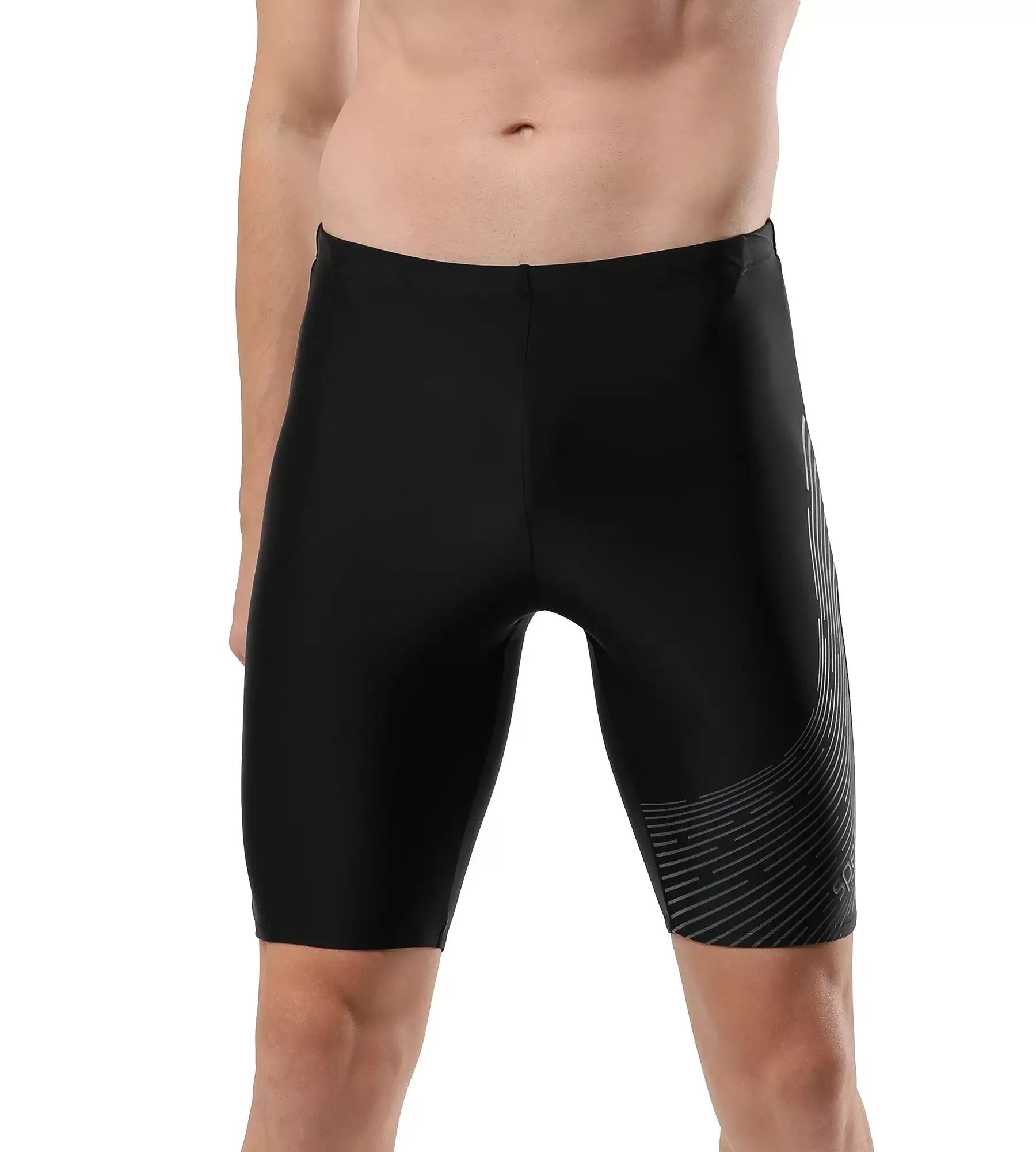 Men's Endurance Medley Logo Jammer - Black & Usa Charcoal